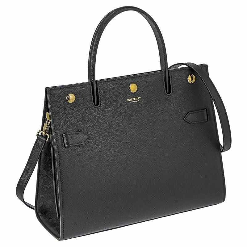 5MKO378  BURBERRY ハンドバッグ 黒 シンプル 布製 BURBERRY（バーバリー） ハンドバッグ ブラック バーバリーチェック
