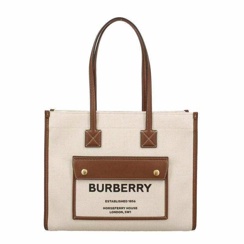 バーバリー BURBERRY トートバッグ レディース ツートン フレヤ ブラウン 8044138 NATURAL TAN