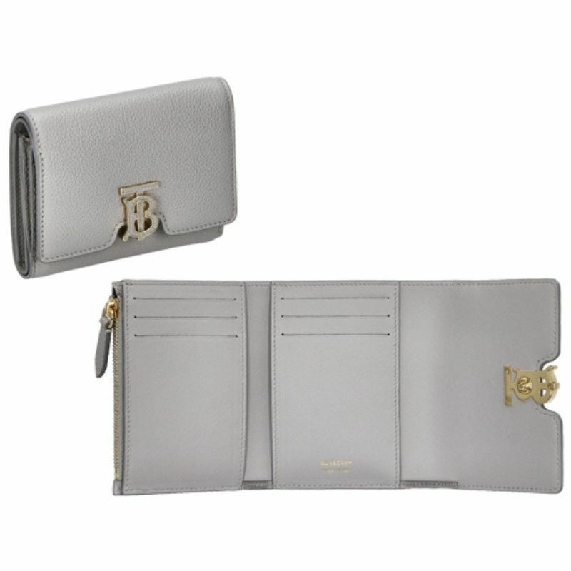 BURBERRY バーバリー 三つ折り財布 レディース TB グレー 8070433 LIGHT GREY MELANGE