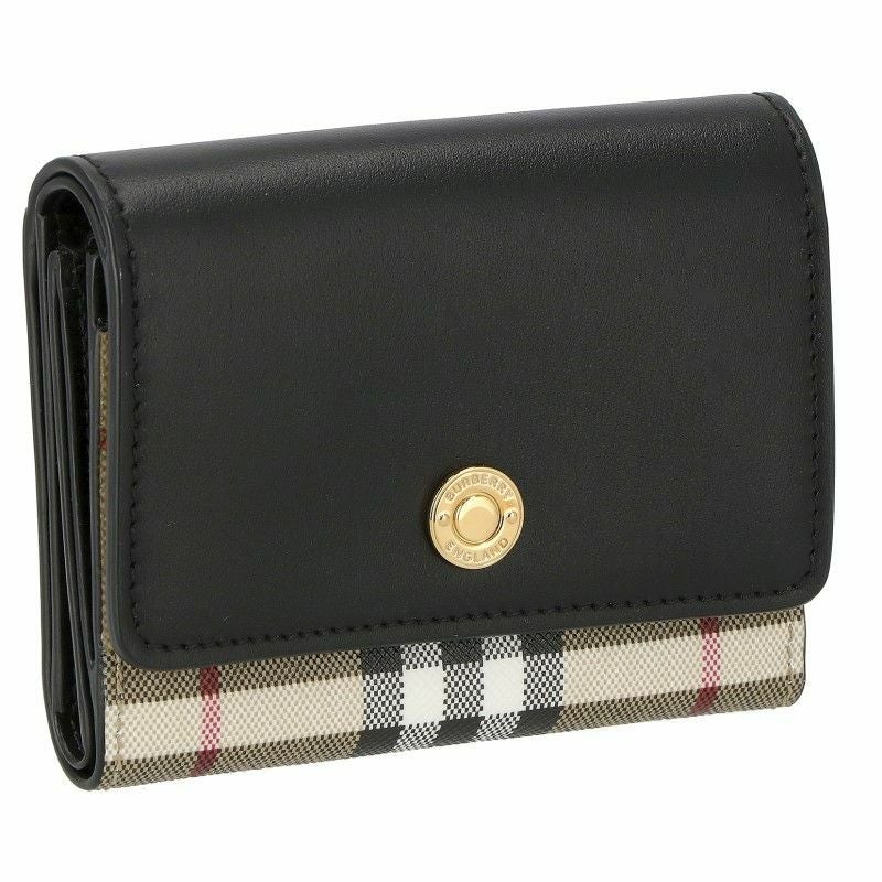BURBERRY 三つ折り財布 ブラック/チェック バーバリー BURBERRY 三つ折り財布 レディース ブラック 8057976 A1189