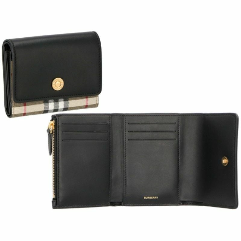 バーバリー BURBERRY 三つ折り財布 レディース ブラック 8057976 A1189
