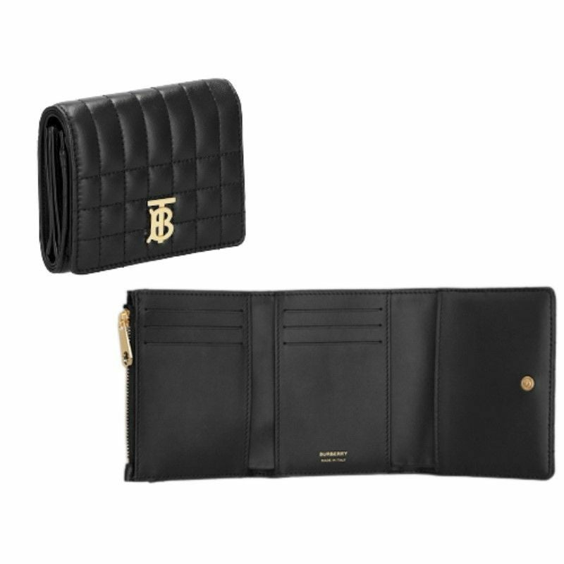 バーバリー BURBERRY 三つ折り財布 折財布 レディース ブラック 8062372 A7527 型押し ロゴ