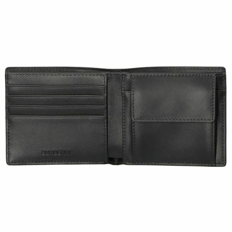 バーバリー BURBERRY 二つ折り財布 メンズ ブラック 8064604 A1208 チャコールチェック