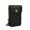 シャネル スマホショルダー レディース ブラック CHANEL AP3415 B12933 94305