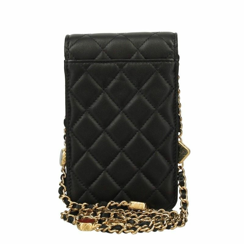 シャネル スマホショルダー レディース ブラック CHANEL AP3415 B12933