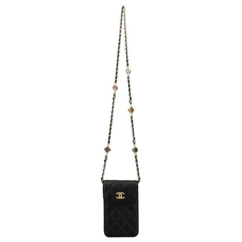 シャネル スマホショルダー レディース ブラック CHANEL AP3415 B12933 94305