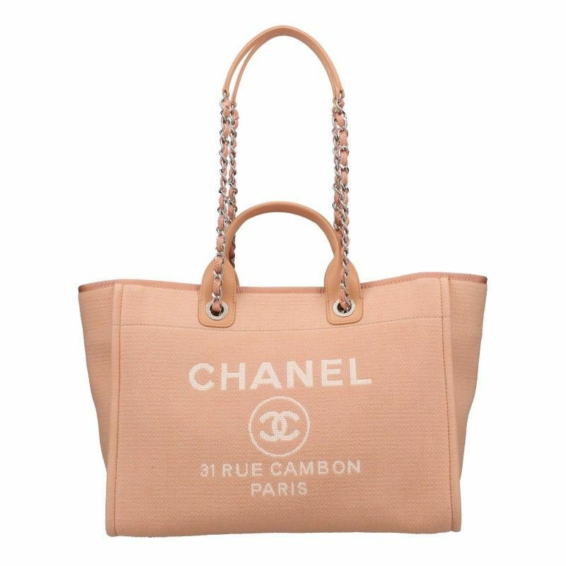 CHANELトートバッグ CHANEL トートバッグ 肩掛け ゴールド金具 ミックスファイバー