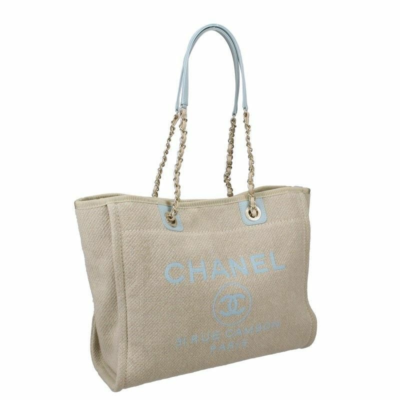 シャネル CHANEL トートバッグ レディース ベージュ ブルー A67001 B08029 NI017