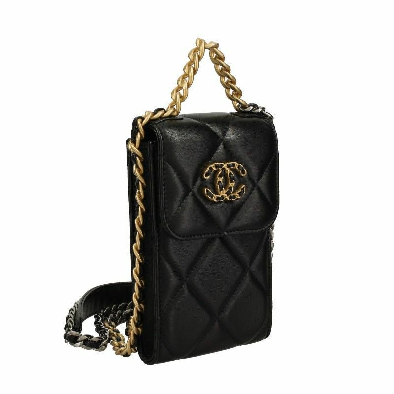 シャネル スマホショルダー レディース ブラック CHANEL AP1773 B04852
