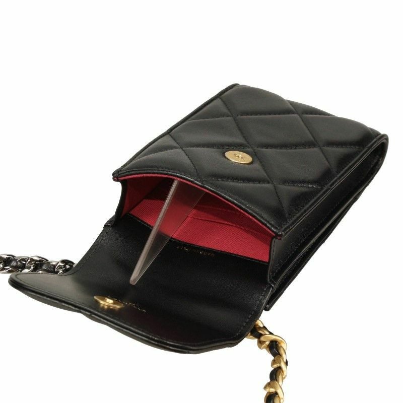シャネル スマホショルダー レディース ブラック CHANEL AP1773 B04852