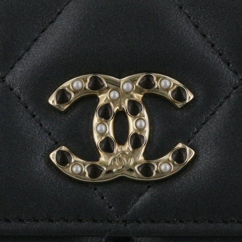 シャネル CHANEL 三つ折り財布 折財布 ミニ財布 レディース ブラック AP3328 B10739 94305