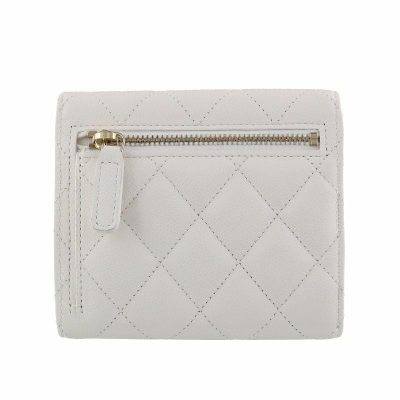 シャネル CHANEL 三つ折り財布 折財布 ミニ財布 レディース ホワイト AP0231 B10583 10601