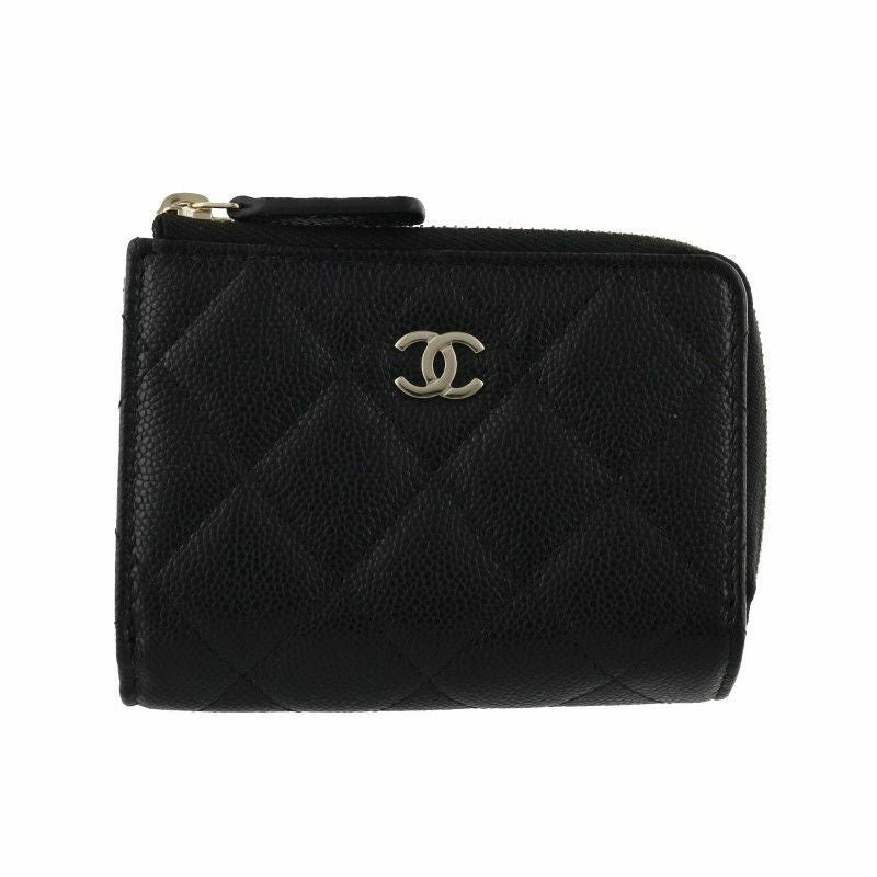 CHANEL 三つ折り財布 レディース マトラッセ ブラック AP3177 B10583