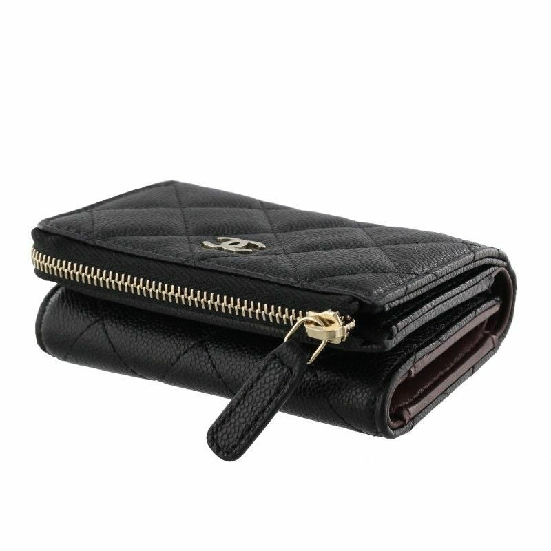 CHANEL 三つ折り財布 レディース マトラッセ ブラック AP3177 B10583 C3906