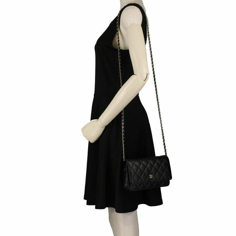 シャネル CHANEL チェーンウォレット レディース ブラック AP0250