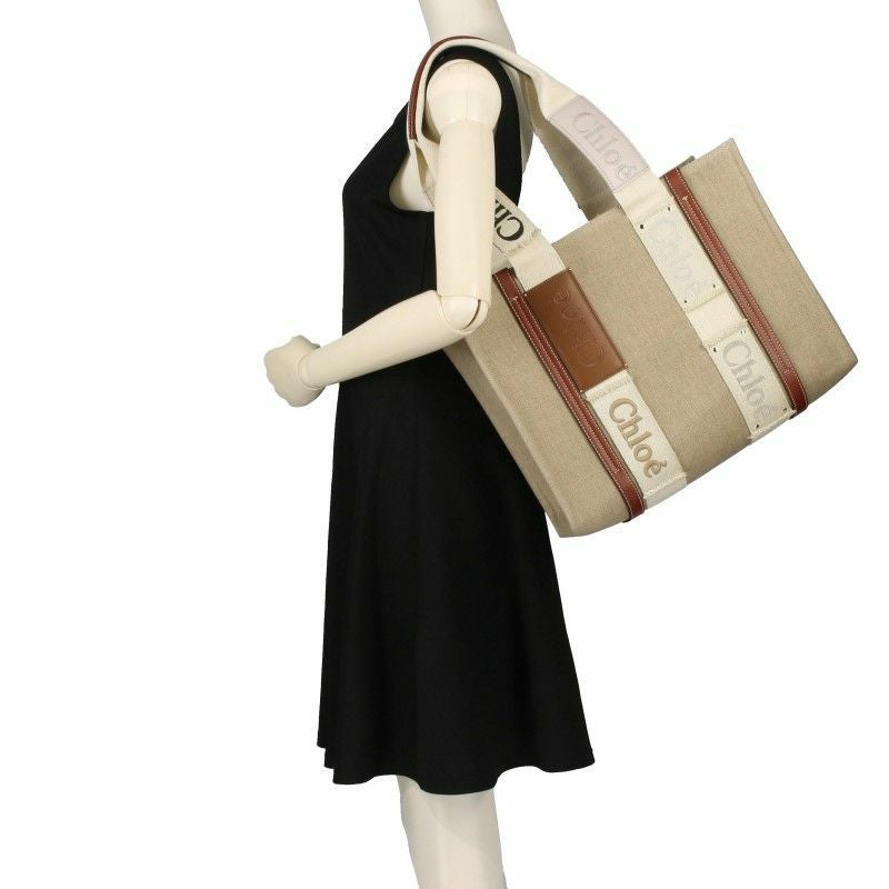 クロエ Chloe トートバッグ レディース ウッディ ロゴ CHC23US383 K47 93C BROWN BEIGE1 A4