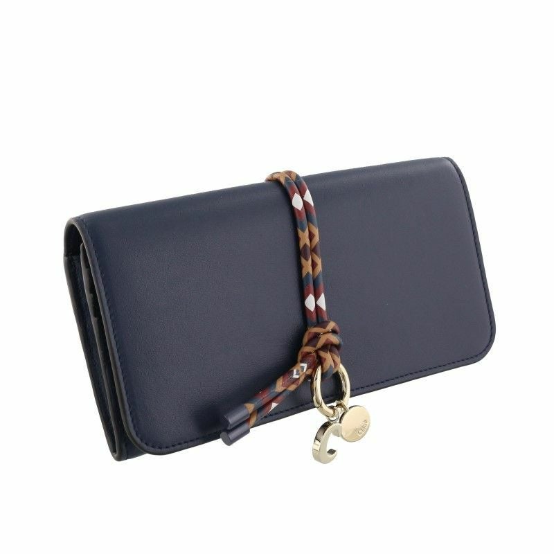 Chloé ネイビー 二つ折り財布 クロエ Chloe 二つ折り財布 マーシー コンパクト財布 CHC10UP572161