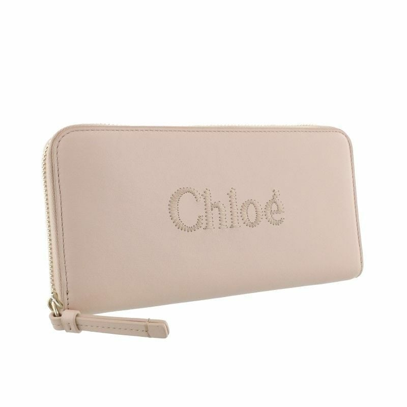 クロエ Chloe リボン付 長財布 シャンパンゴールド×ピンク L字ファスナー クロエ Chloe リボン付 長財布 シャンパンゴールド×ピンク L字