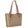 コーチ COACH トートバッグ レディース シグネチャー タン/ラスト C0693 B4NQ4