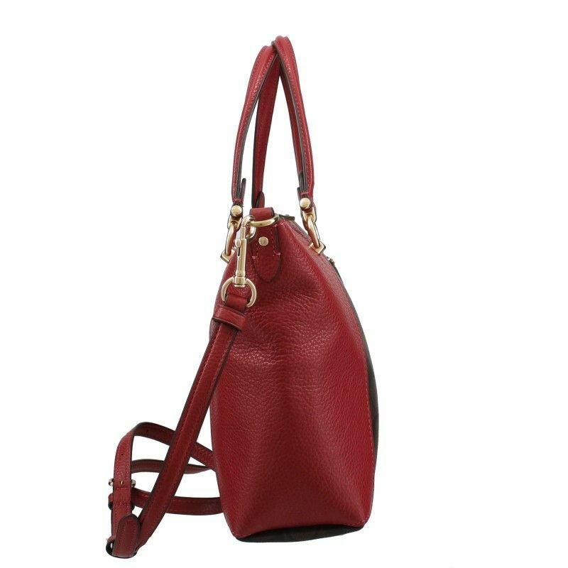 【美品】COACH レザーハンドバッグ ブラウン/レッド COACH（コーチ） アウトレット C6230 IMRVQ レザー ケイシー