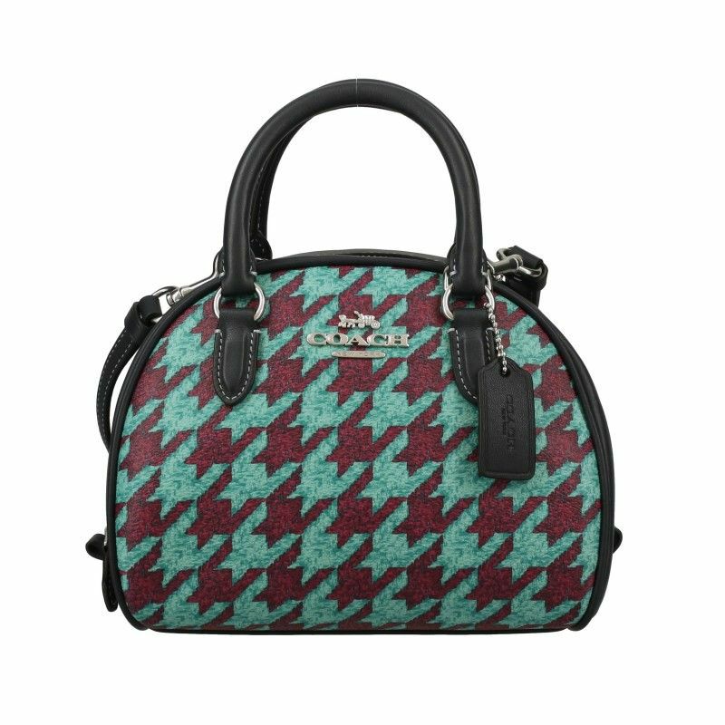 美品 COACH ハンドバッグ 肩掛け可能 千鳥柄 ウール＆レザー 6956 コーチ アウトレット ハンドバッグ レディース CJ628 SVVRX 千鳥格子
