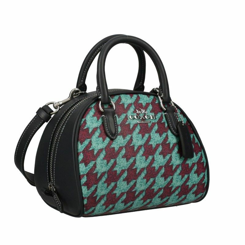 美品 COACH ハンドバッグ 肩掛け可能 千鳥柄 ウール＆レザー 6956 コーチ アウトレット ハンドバッグ レディース CJ628 SVVRX 千鳥格子