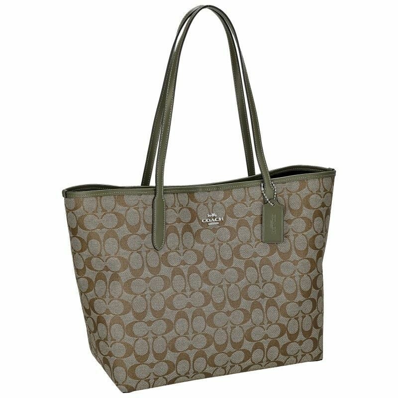 STONE  トートバッグ カーキ コーチ アウトレット COACHアウトレット トートバッグ レディース