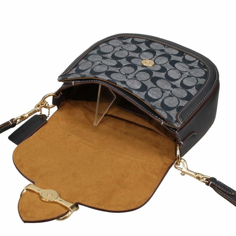 コーチ ショルダーバッグ デニム レザー シグネチャー ロゴ 紺 CH143 コーチ アウトレット COACH ショルダーバッグ レディース シグネチャー
