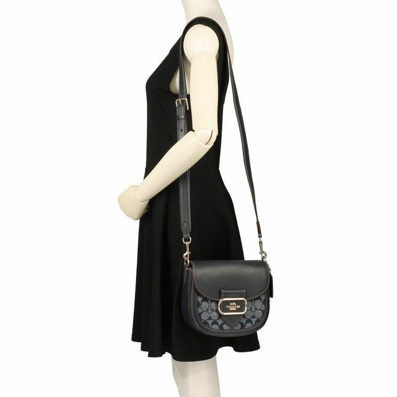コーチ ショルダーバッグ デニム レザー シグネチャー ロゴ 紺 CH143 コーチ アウトレット COACH ショルダーバッグ レディース シグネチャー