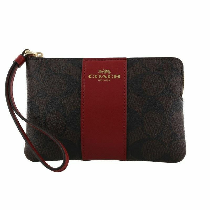 コーチ アウトレット COACH 三つ折り財布 シグネチャー BROWN 1941 RED