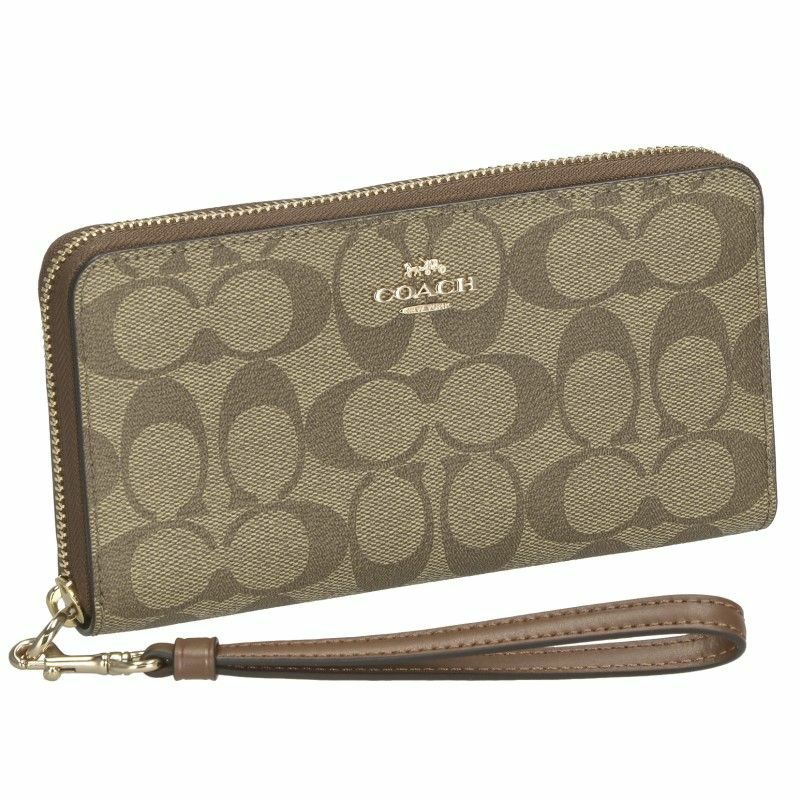 コーチ アウトレット COACH 長財布 レディース カーキ レッドウッド