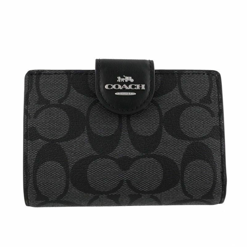 コーチ アウトレット COACH OUTLET 二つ折り財布 レディース グラファイト ブラック C0082 SVTSQ