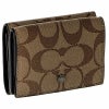 コーチ アウトレット COACH 三つ折り財布 シグネチャー タン ブラック F77928 QBTN2