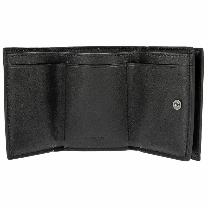 コーチ アウトレット COACH 三つ折り財布 シグネチャー タン ブラック F77928 QBTN2