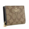 コーチ アウトレット COACH 二つ折り財布 レディース カーキ ブラック C3309 IMCBI