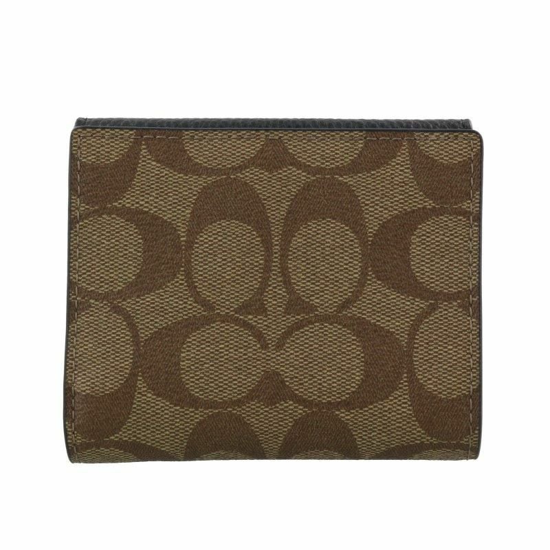 コーチ アウトレット COACH 二つ折り財布 レディース カーキ ブラック マルチ C7805 IMLOV
