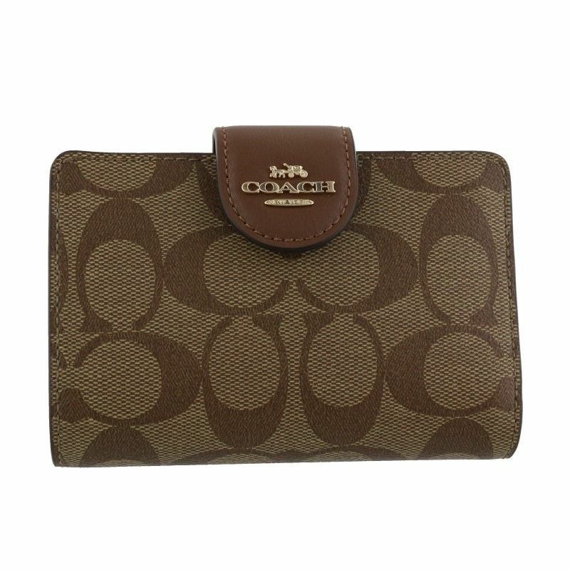 コーチ アウトレット COACH 二つ折り財布 レディース シグネチャー サドル C0082 IME74