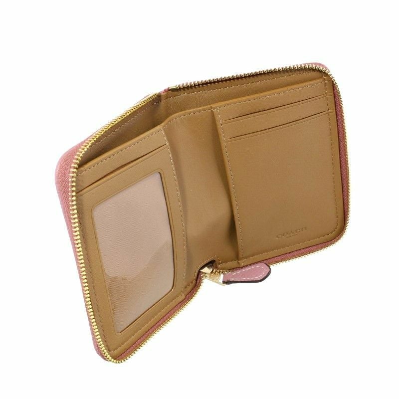 新品　COACH コーチ　レディース　二つ折り財布　ローズゴールド コーチ アウトレット COACH 二つ折り財布 レディース トゥルーピンク