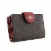 コーチ アウトレット COACH 二つ折り財布 レディース ブラウン レッド C0082 IMRVQ