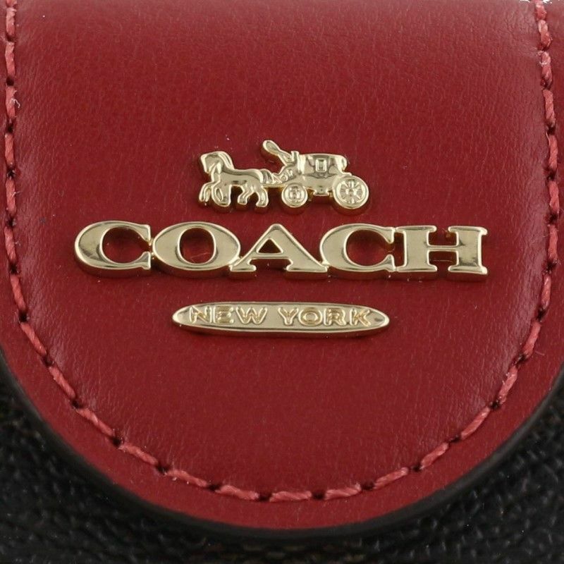 コーチ アウトレット COACH 二つ折り財布 レディース ブラウン レッド C0082 IMRVQ