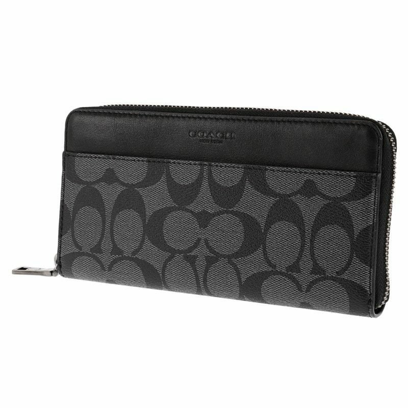 コーチ アウトレット COACH 長財布 メンズ チャコール ブラック 58112 CQ/BK