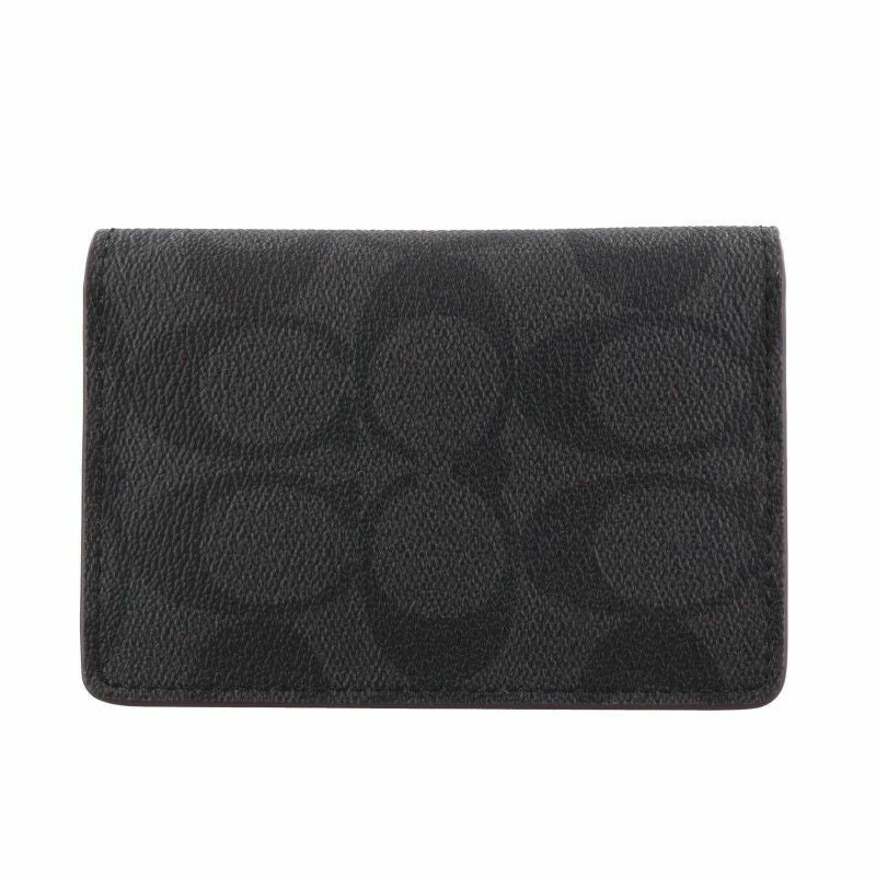 コーチ アウトレット COACH 名刺入れ メンズ シグネチャー ブラック