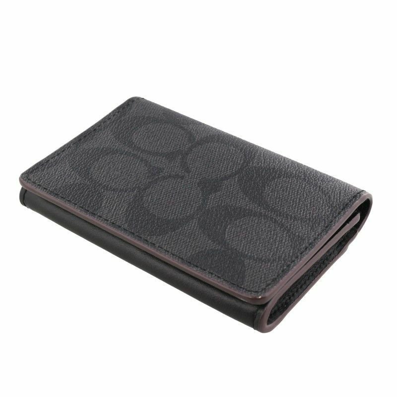 コーチ アウトレット COACH 名刺入れ メンズ シグネチャー ブラック