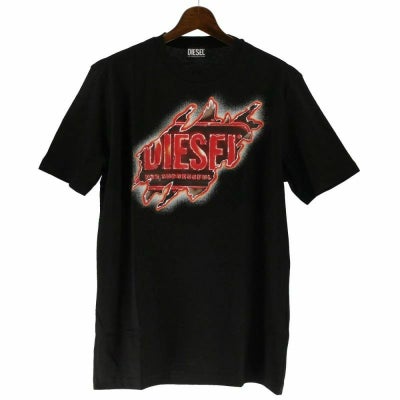 DIESEL ディーゼル Tシャツ 半袖 メンズ T JUST E43 Mサイズ ブラック 
