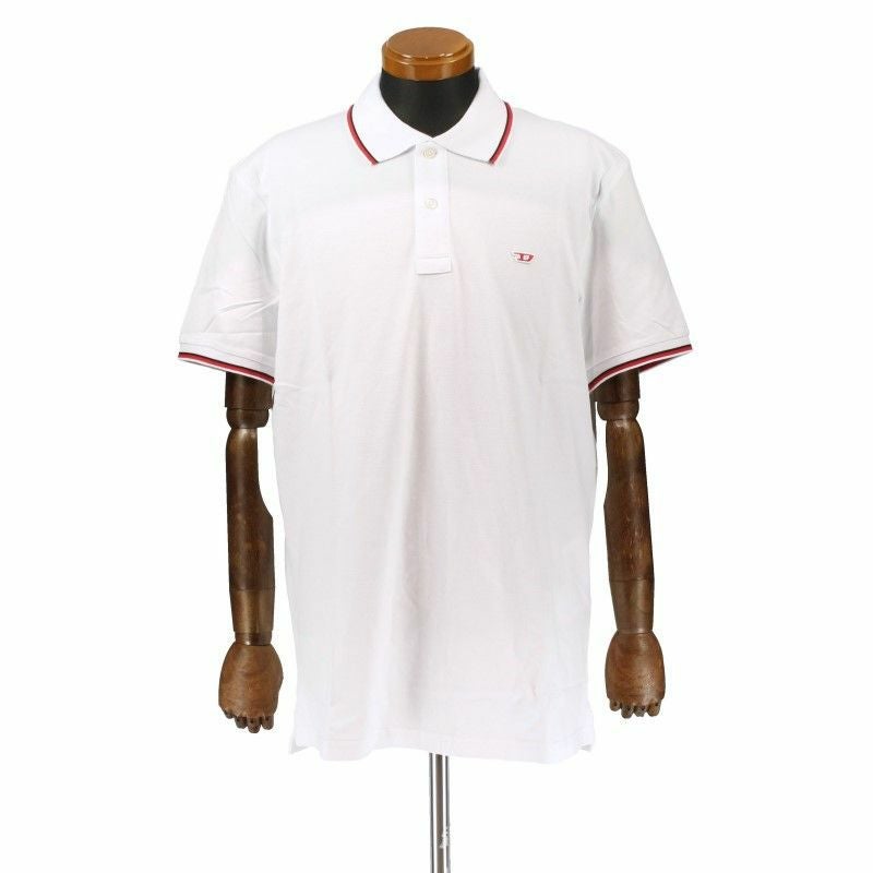 DIESEL ディーゼル ポロシャツ メンズ T SMITH D ホワイト Lサイズ A03838 0JMAD 100 WH ロゴ
