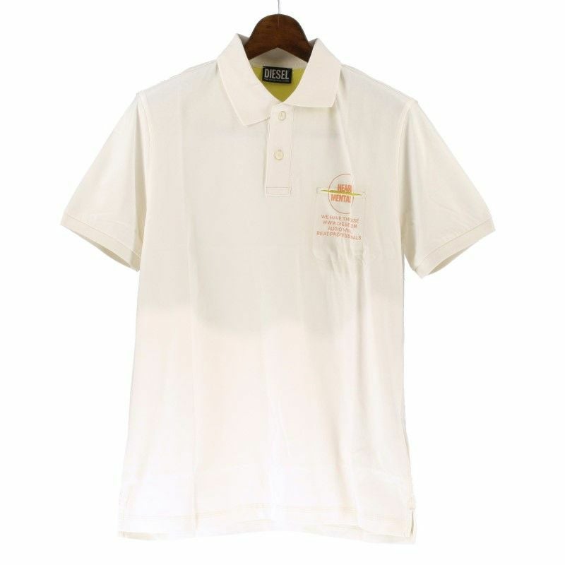 DIESEL ディーゼル ポロシャツ メンズ ホワイト XLサイズ A08563 0CJAC 141 IVORY ロゴ