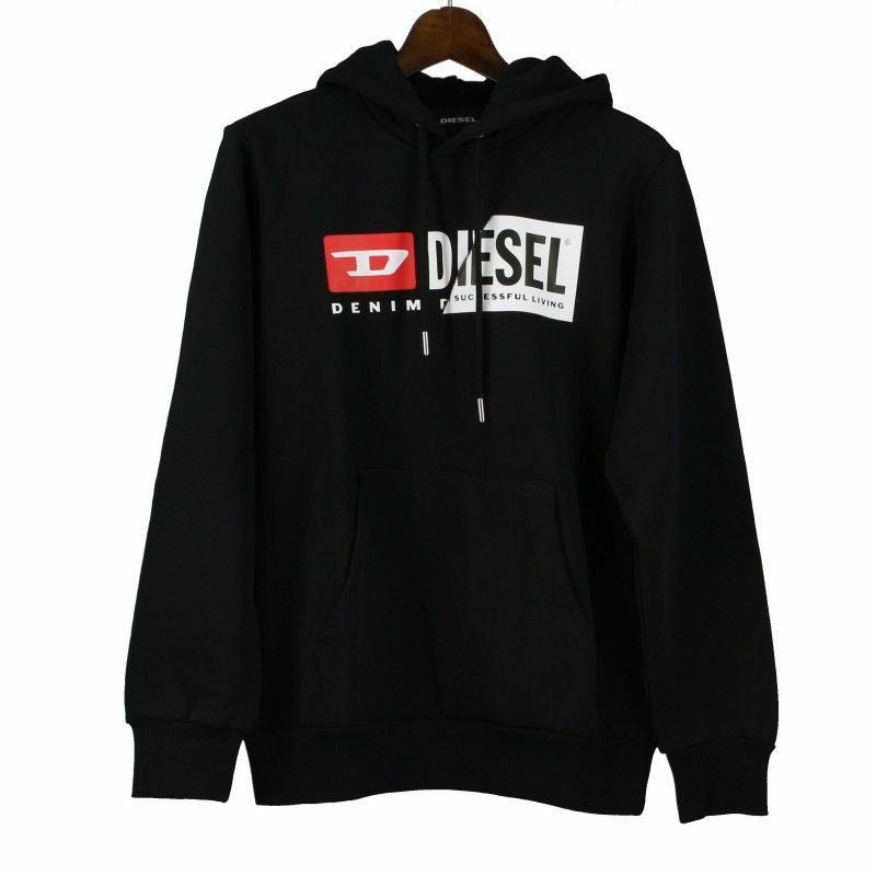 DIESEL パーカー ケミカルウォッシュ ロゴ ディーゼル DIESEL パーカー メンズ ブラック Mサイズ A00339-0IAJH