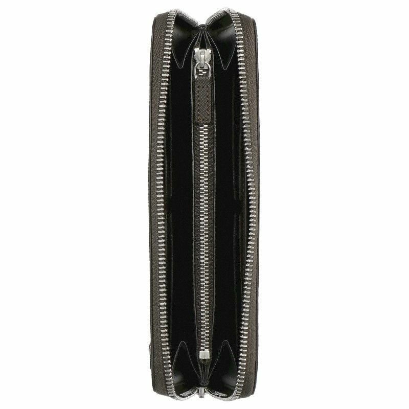 dunhill ダンヒル 長財布 メンズ ブラック 23F2P15PS201R ダークブラウン シルバー 無地 ロゴ