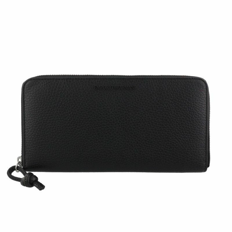 新品未使用・箱/カード付 EMPORIO ARMANI 長財布 ブラック 正規品 エンポリオアルマーニ EMPORIO ARMANI 長財布 メンズ ブラック Y4R169