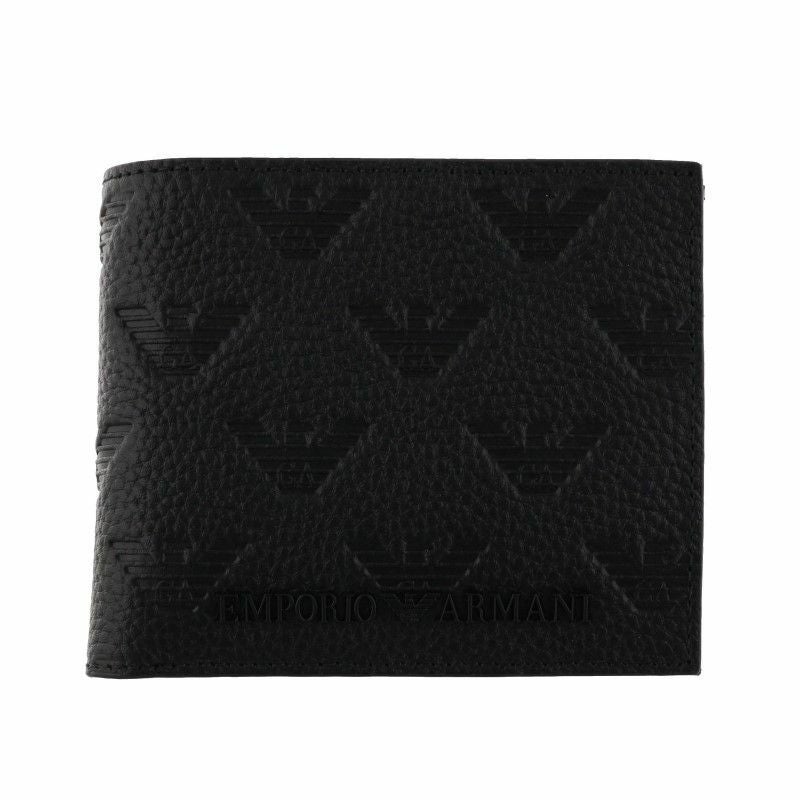エンポリオアルマーニ EMPORIO ARMANI 二つ折り財布 メンズ ブラック
